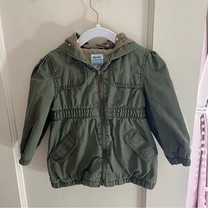 Old Navy Toddler Military Green Puff Jacket with Hood